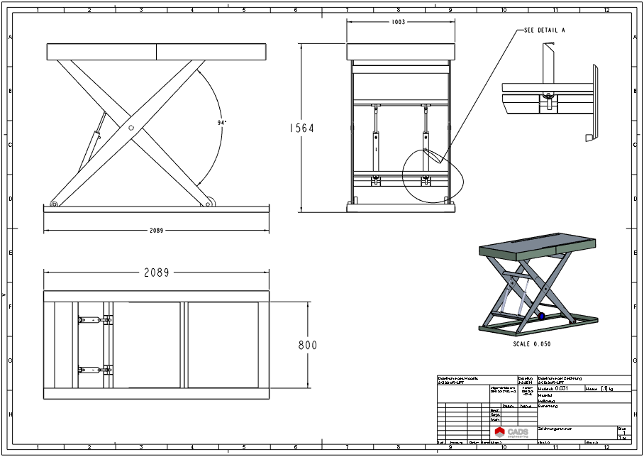 Scissor-lift drawing